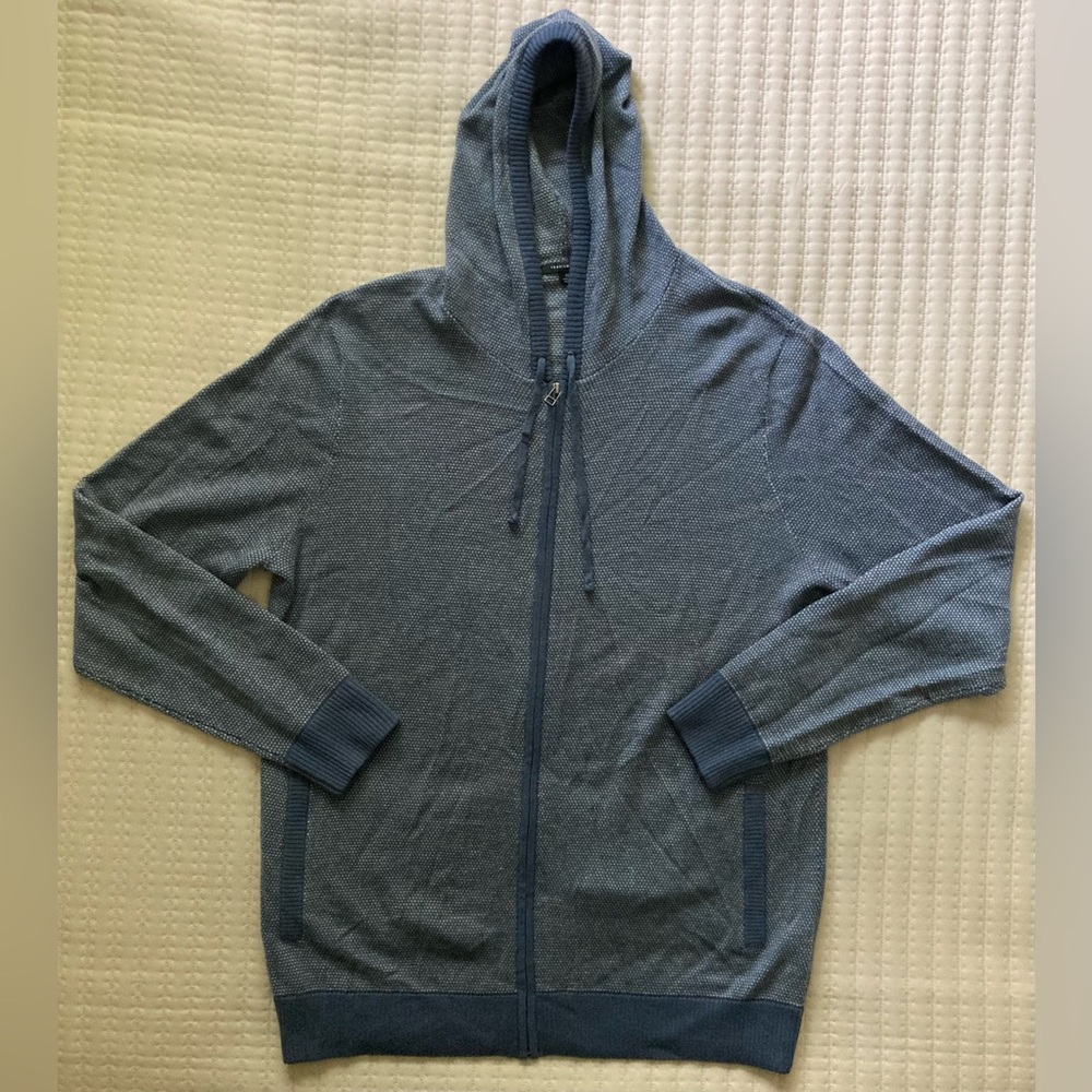 Travis Mathew Wool Cashmere Blend Full Zip Hoodie Men’s XL Blue Golf Casual